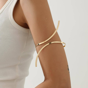 DW-94 all'ingrosso moda donna estate gioielli metallici in lega di metallo linea geometrica semplice bracciale bracciale bracciale in <span class=keywords><strong>oro</strong></span> - Product Image 1