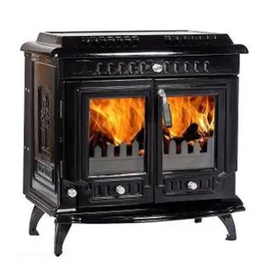 和英欧式燃木无烟木炉，带扇形盖角炉烹饪