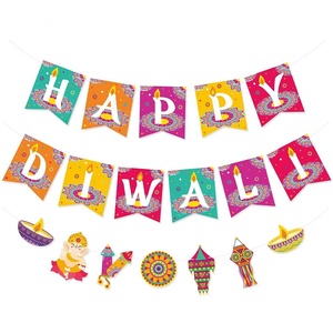 <span class=keywords><strong>Divali</strong></span>-guirnalda de banderines coloridos para decoración de fiestas, suministros para decoración de fiestas, Festival de luces - Product Image 1