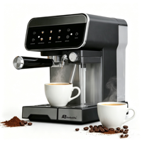 Anbolife - Cafetera Espresso Nueva de Fábrica de 19 Bares con Tanque de Leche, Pantalla Táctil, Termobloque de 1350W, Diseño Compacto OEM ODM
