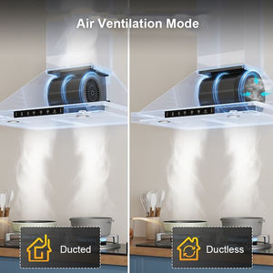 Fabricante de MONI personalizado de lujo 110V chimenea RC22300 sin ductos montado en la pared autolimpiante silencioso cocina campana extractora - Product Image 6