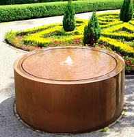 Fontaine d'eau en acier corten rustique personnalisée, grande fontaine d'eau en acier corten pour jardin