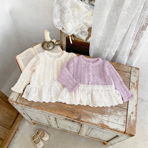 Manteau tricoté pour bébé fille, automne-été, cardigan tendance, haut en maille, vêtements pour bébé fille - Product Image 1