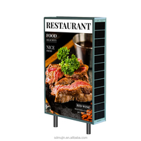 Boîte à lumière LED solaire étanche IP65, cadre en acrylique, luminosité de 10 000 lumens, rapport d'aspect 16:9, personnalisable, suspendue, décorative