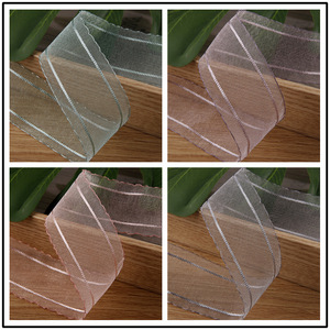 Tùy chỉnh sang trọng đôi mặt <span class=keywords><strong>Fancy</strong></span> Ribbon cho Diy váy cạnh song phương Jumper dòng điểm nhăn sợi Ribbon - Product Image 4