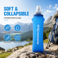 Gourde souple en TPU pliable, étanche, 500 ml, sans BPA, poche à boisson compressible pour la course à pied, la randonnée, le cyclisme, le backpacking et les activités de plein air