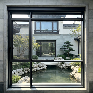 Porte coulissante Deioux en alliage d'aluminium noir, double vitrage Low-E, profil à rupture de pont thermique, insonorisée, design moderne et minimaliste - Product Image 1