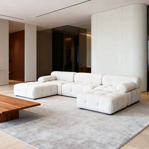 أريكة قماشية معيارية معاصرة بتصميم مريح ومنجد بتنجيد ناعم، أريكة أنيقة على شكل حرف L لغرفة المعيشة، أريكة سحابية - Product Image 4