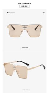 European American Millionaire <b>Large</b>-<b>Frame</b> Alloy UV400 Fashion Sunglasses New Red Trendy Unisex Travel - Product Image 2