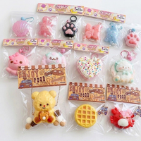 Assortiment de jouets mochi squishy en forme de patte de chat Kawaii, en silicone de qualité alimentaire et TPR, jouet anti-stress à presser, porte-clés, sachet surprise