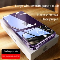 Fundas Transparentes Electrochapadas para iPhone 11 12 13 14 15 PRO Max Plus, Cubierta Acrílica con Lente de Alta Definición, Carcasa Rígida Transparente