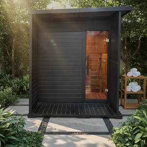 Cabine de sauna extérieure de luxe pour 6 personnes |   Intérieur en cèdre rouge signature et extérieur en cèdre de <span class=keywords><strong>DuraCool</strong></span> |   Spa moderne pour jardin - Product Image 3