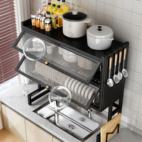 Égouttoir à vaisselle moderne en métal, autoportant et modulable, pour évier, avec 2 niveaux, étanche et durable, pour la rangement de vaisselle de cuisine