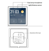 Panneau de commande intelligent multifonction WiFi neutre de 4 pouces compatible Alexa, passerelle Zigbee, écran tactile LCD, Smart Life 10A