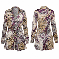 Robe mini pour femme en soie 100% de qualité supérieure, coupe trapèze ajustée, col en V, manches longues, motif à pois et rayures, taille naturelle, en tissu tissé respirant