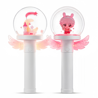 Bâton lumineux LED en plastique personnalisé en forme d'ailes d'ange, tête rotative à 360°, 15 couleurs, style ROMANCE portable, logo OEM, concert Kpop, réunion de fans