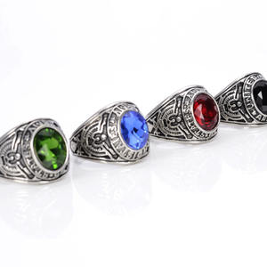 United States Army Navy Airforce Marines Venteran Military Bague en acier inoxydable Retro USMC Memorial War Battle Blue Red Stone - Product Image 4