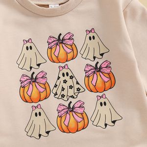 Tutina <span class=keywords><strong>a</strong></span> bolle di zucca e fantasma per neonati vestiti di Halloween manica lunga - Product Image 4