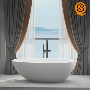 现代浴室高bcak黑白1700X750浴缸纯丙烯酸独立式浴缸
