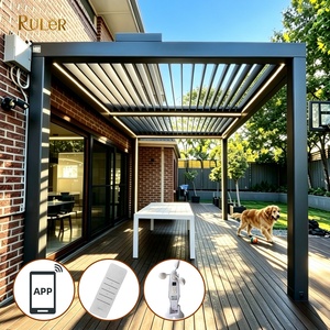 Pergola autoportante <span class=keywords><strong>en</strong></span> aluminium, prix usine, taille personnalisable 4x7 <span class=keywords><strong>pour</strong></span> <span class=keywords><strong>terrasse</strong></span> et cour, système d'ombrage - Product Image 1