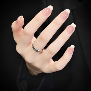 <span class=keywords><strong>Uñas</strong></span> Postizas Naturales Estilo Francés Clásico Old Money, Nuevas <span class=keywords><strong>Uñas</strong></span> Cuadradas Almendradas, <span class=keywords><strong>Uñas</strong></span> Artificiales para Manicura - Product Image 1