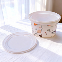 Boîte en plastique ronde pour chocolat, yaourt, fromage, en PP blanc, avec couvercle, recyclable