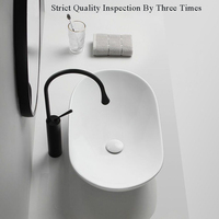 Lavabo de salle de bain rectangulaire blanc moderne simple de qualité appartement, lavabo à main