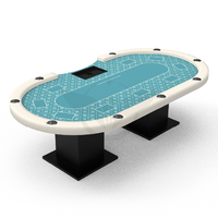 Table de poker ovale personnalisée YH, entièrement noire, avec pieds carrés - Table de poker Texas Hold'em professionnelle pour usage en casino