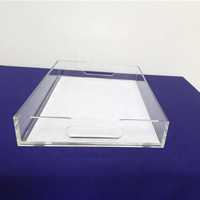 Usine de Shenzhen personnalisée moderne Lucite acrylique clair plateaux de service poignée en métal doré verre écologique pour cuisine maison