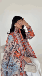 Abaya Musulmana Leduo Personalizada con Estampado de Alfombra Vintage, Abaya Informal Holgada de Manga Larga Abierta Tipo Pashmina para Mujer - Product Image 2