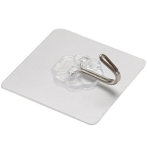 <b>Adhesive</b> <b>Hooks</b> Transparent 3 Pack Removable For Home Use Bathroom Kitchen Door Wall Mount <b>Hook</b> - Product Image 5