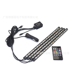Car Ambient Light 1-To-4 <b>RGB</b> Strip With Remote <b>Control</b> For Interior Decoration IP68 Waterproof 12V - Product Image 2