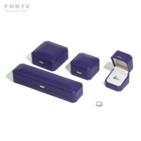 Boîte à bijoux FORTE en cuir PU violet et daim, forme dôme octogonal, avec logo personnalisé, doublure en velours, emballage cadeau