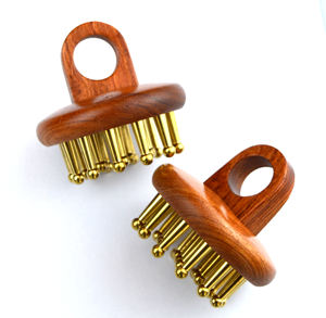 Produk Populer 2024 Sisir Pijat Kulit Kepala dari Kuningan Perawatan Rambut Tembaga Pemijat Sikat Rambut Membuka Meridian Meredakan Sakit Kepala - Product Image 1