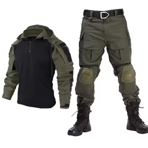 HCSF makita uniforme tático de proteção de camuflagem com capuz de sapo camisa de treinamento formal calças tecido de lona respirável