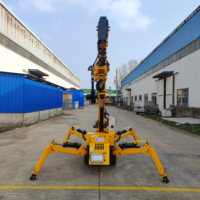 Mini-grue araignée sur chenilles en caoutchouc non marquant avec ventouses à vide pour la manutention de panneaux et la décoration de sols en marbre