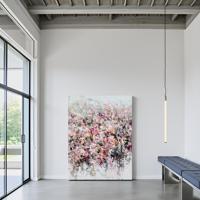Peinture à l'huile florale abstraite moderne sur toile texturée, art mural pour le salon, décoration intérieure