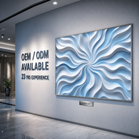 Eisblaue Radiale Wirbel-Wellen-3D-Struktur Wandkunst mit Silberrahmen für Hotel-Feiner-Speisesaal, Maßgefertigte Großproduktion OEM