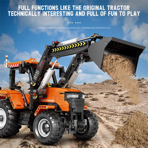 Reobrix 22024 1496 pièces Ensemble <span class=keywords><strong>de</strong></span> blocs <span class=keywords><strong>de</strong></span> construction en plastique ABS Tracteur <span class=keywords><strong>de</strong></span> chargement RC Jouet électronique télécommandé 2.4G Véhicule d'ingénierie - Product Image 4