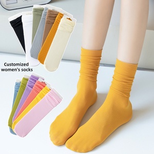 Calcetines de Algodón para Mujer, Diseño Personalizado OEM, Calcetines Cortos Transpirables de Verano, Color Sólido, Absorbentes de Sudor, con Logotipo - Product Image 1