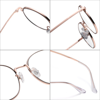 Lunettes photochromiques pour femmes et hommes, monture ronde en métal, anti-reflet, anti-lumière bleue, verres photogray bleus