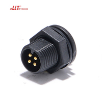 Connecteur de panneau étanche LLT M12 à 4 broches pour montage sur panneau, mâle, pour extérieur, 2, 3, 5, 6, 7, 8 broches, assemblage sur site