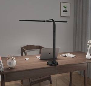 25W Moderne Zwarte Metalen LED Bureaulamp 80CM Breed Verlichtingsarmatuur met Afstandsbediening E26 Fitting voor Computerscherm Kantoor Studenten Lezen - Product Image 6