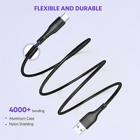 Câble de transfert en nylon tressé bleu d'usine Oem 3.0 Cavo Intrecciato Usb C Type-C Câble de chargement rapide pour téléphone portable Pd