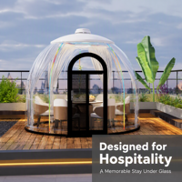 Dôme transparent pour l'hôtellerie, les complexes hôteliers, les salles à manger, les salons, le glamping et les événements