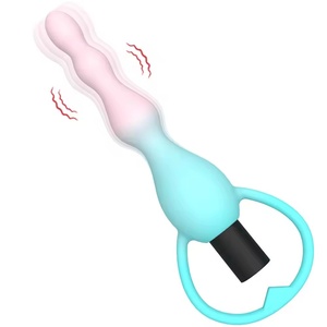 New Design Silicone Anal Plug Handle Real Touch Female Butt Plug Gradient Anal Bead Anal Plug <b>Vibrator</b> Anal for Adults - Product Image 1