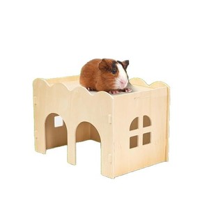 Nido de Madera para Cobayas, Casa para Hámsteres, Escondite para Animales Pequeños, Cama Interior Duradera, Estilo Rectangular Simple - Product Image 5