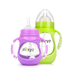 <span class=keywords><strong>Biberon</strong></span> en verre écologique à col large <span class=keywords><strong>anti</strong></span>-<span class=keywords><strong>colique</strong></span> pour bébé avec couvercle en silicone et paille de qualité alimentaire imprimé sans BPA - Product Image 1