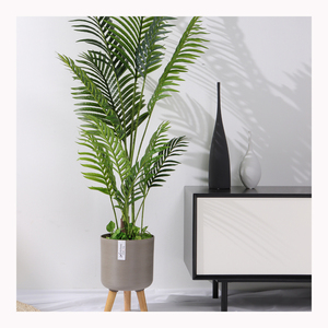 Commercio all'ingrosso di alta qualità vaso di fiori in plastica Vintage decorativo <span class=keywords><strong>albero</strong></span> rotondo fioriera con le gambe in legno per il pavimento di casa ufficio al coperto - Product Image 1