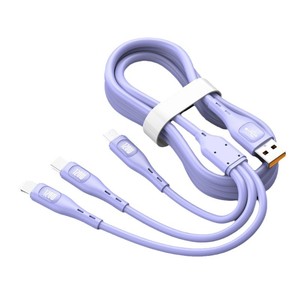 3 In 1 Silicone Data Cable 120W Fast Charging For Apple Android Type C Phone - Product Image 2